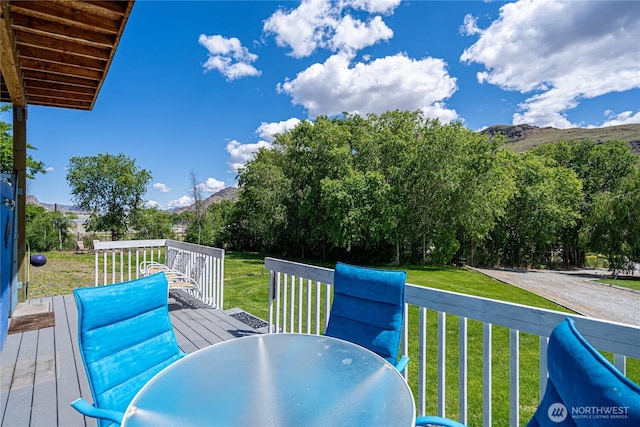 876 1st St, Chelan Falls, WA 98817 - deck featuring a yard and outdoor dining space