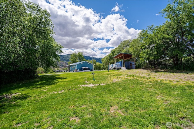 876 1st St, Chelan Falls, WA 98817 - view of grassy yard with an outdoor structure
