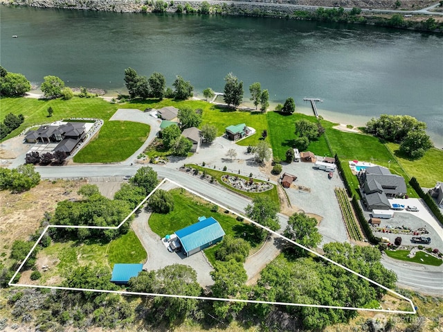 876 1st St, Chelan Falls, WA 98817 - aerial view of property's location with a large body of water and property boundaries highlighted