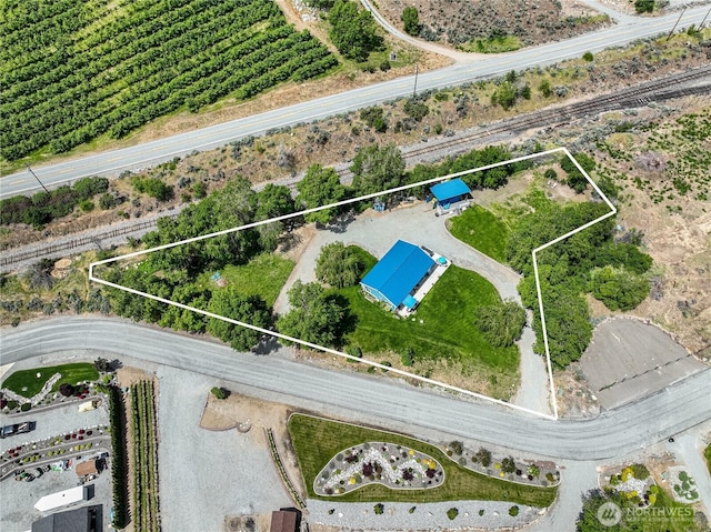 876 1st St, Chelan Falls, WA 98817 - overview of rural landscape with property boundaries highlighted