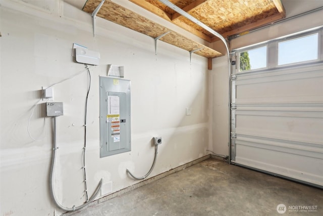 garage featuring electric panel