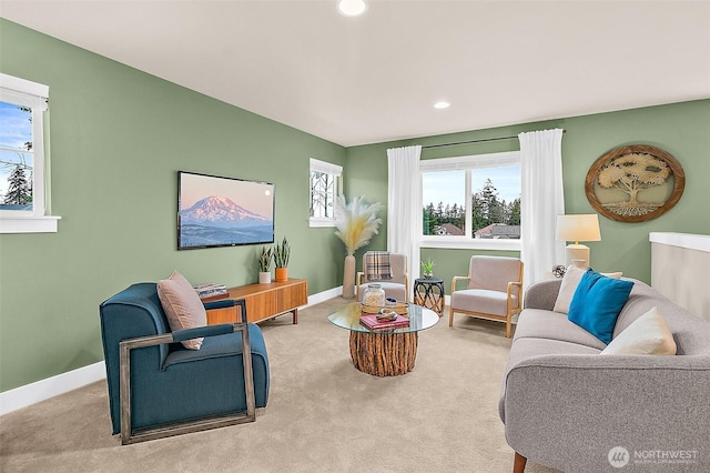 14232 SE 284th Pl, Kent, WA 98042 - living room with recessed lighting, carpet floors, and baseboards