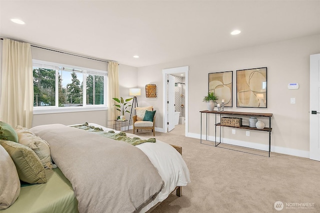 14232 SE 284th Pl, Kent, WA 98042 - carpeted bedroom with recessed lighting, ensuite bath, and baseboards