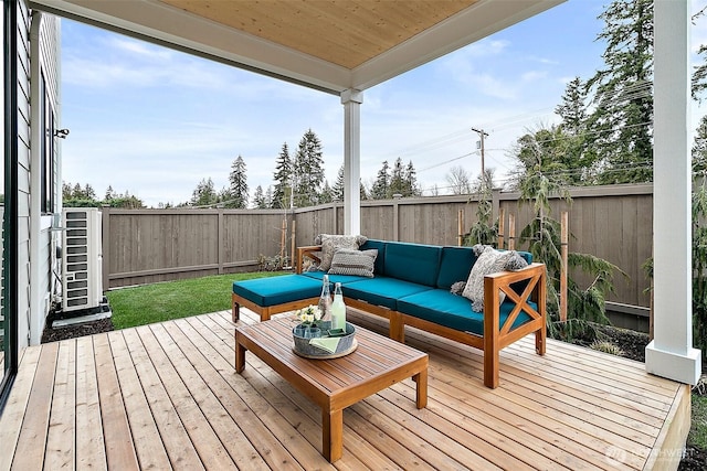 14232 SE 284th Pl, Kent, WA 98042 - deck featuring a fenced backyard and an outdoor living space