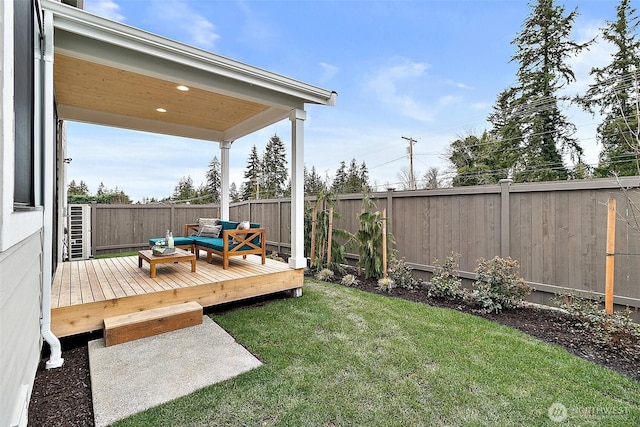 14232 SE 284th Pl, Kent, WA 98042 - view of yard featuring a fenced backyard and a deck
