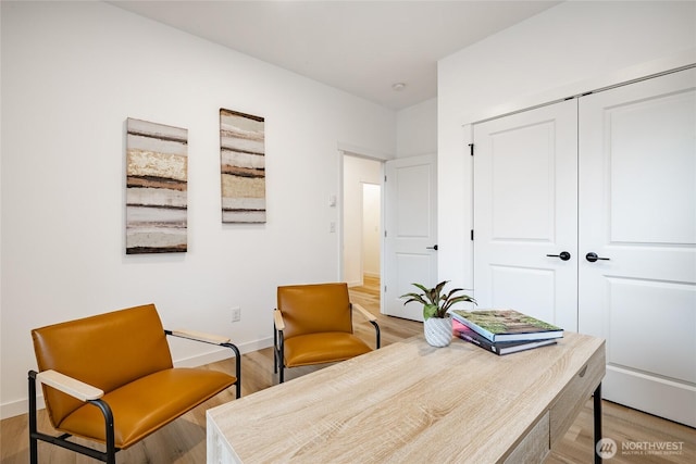 710 E 5th St, Nooksack, WA 98276 - office area featuring baseboards and light wood-type flooring