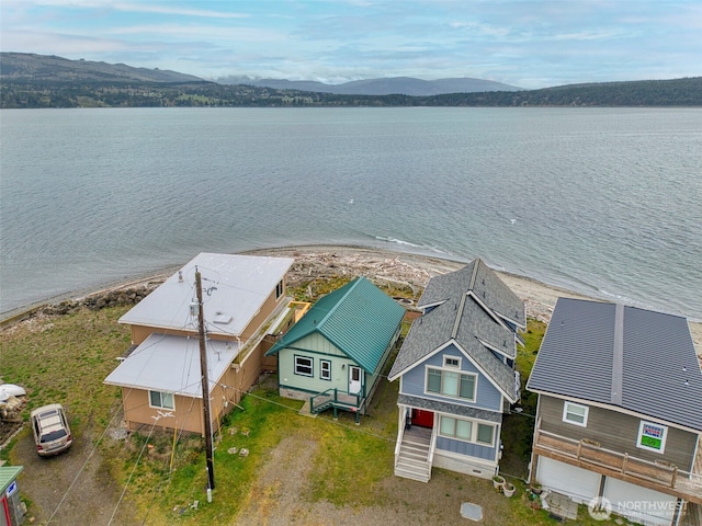 840 Beckett Point Rd, Port Townsend, WA 98368 - aerial view featuring a water and mountain view