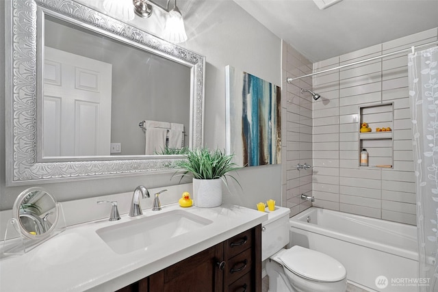 2336 Killarney Ct NW, Olympia, WA 98502 - bathroom with shower / bath combo with shower curtain, toilet, and vanity
