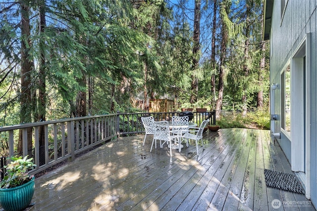 2336 Killarney Ct NW, Olympia, WA 98502 - wooden deck featuring outdoor dining area