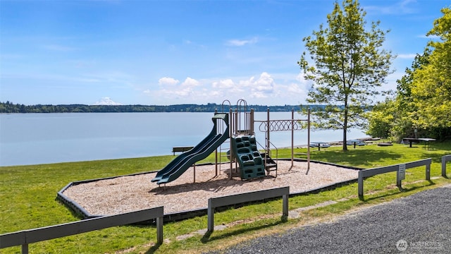 2336 Killarney Ct NW, Olympia, WA 98502 - community jungle gym featuring a lawn and a water view