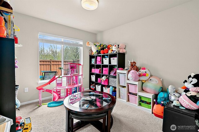 18619 128th St E, Bonney Lake, WA 98391 - recreation room featuring carpet floors and baseboards