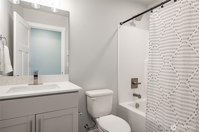 3009 Oleander Ln, Blaine, WA 98230 - full bathroom with toilet, shower / bath combo with shower curtain, and vanity