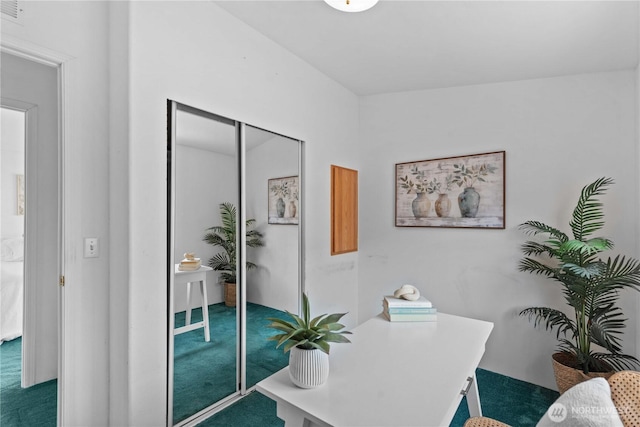home office with carpet