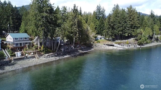 water view with a wooded view
