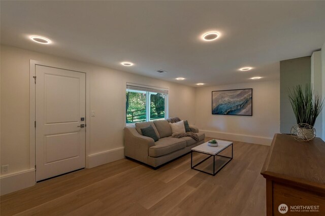 19010 12th Ave NE, Shoreline, WA 98155 - living area with wood finished floors and recessed lighting
