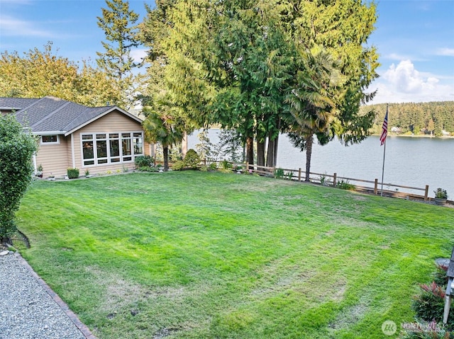 14407 Goodrich Dr NW, Gig Harbor, WA 98329 - view of yard featuring a water view and fence