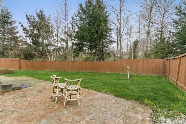 view of patio featuring a fenced backyard