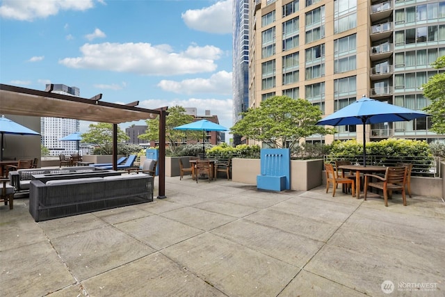 view of patio / terrace with outdoor dining area and outdoor lounge area
