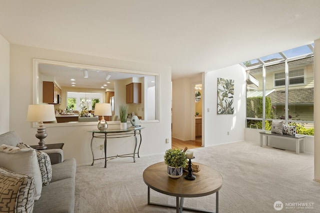 2003 Mill Pointe Dr SE, Mill Creek, WA 98012 - living room with light carpet and a skylight