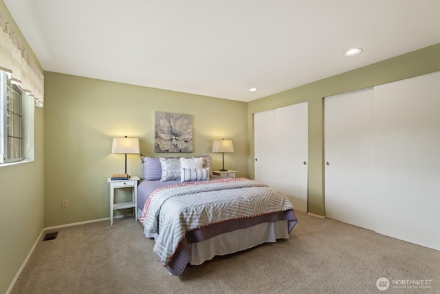 2003 Mill Pointe Dr SE, Mill Creek, WA 98012 - carpeted bedroom with two closets and recessed lighting