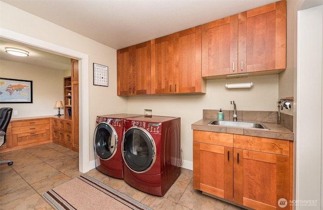 6250 Woodcock Rd, Sequim, WA 98382 - laundry area with separate washer and dryer and cabinet space