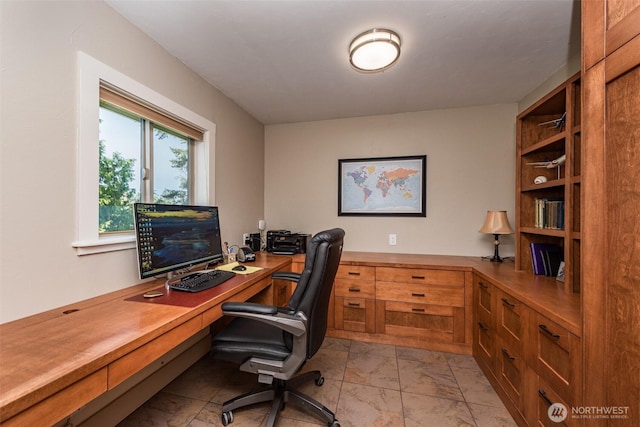 6250 Woodcock Rd, Sequim, WA 98382 - home office with light marble finish flooring