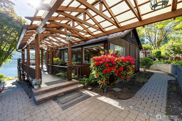 486 W Lake Samish Dr, Bellingham, WA 98229 - view of patio featuring a pergola