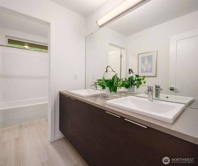 16515 26th St E, Lake Tapps, WA 98391 - bathroom featuring double vanity and shower / bath combination