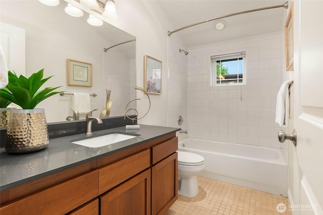 5235 11th Ave NE Unit A, Seattle, WA 98105 - full bathroom with toilet, shower / tub combination, tile patterned flooring, and vanity