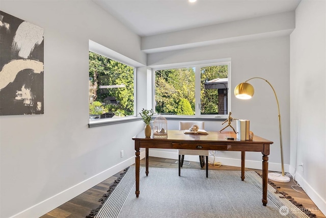 9028 45th Ave NE, Seattle, WA 98115 - office area with wood finished floors and baseboards