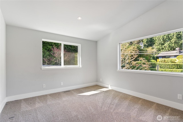 9028 45th Ave NE, Seattle, WA 98115 - spare room with carpet floors, a healthy amount of sunlight, baseboards, and visible vents
