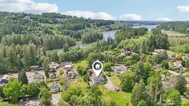 3718 NE Everett St, Camas, WA 98607 - drone / aerial view of a heavily wooded area and a large body of water