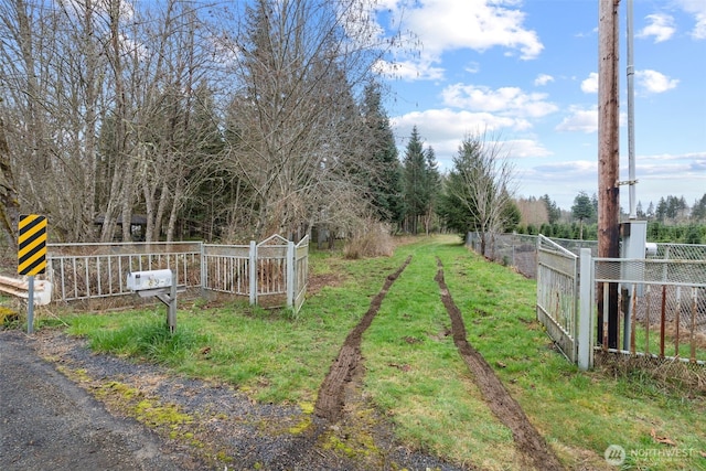 view of yard with fence
