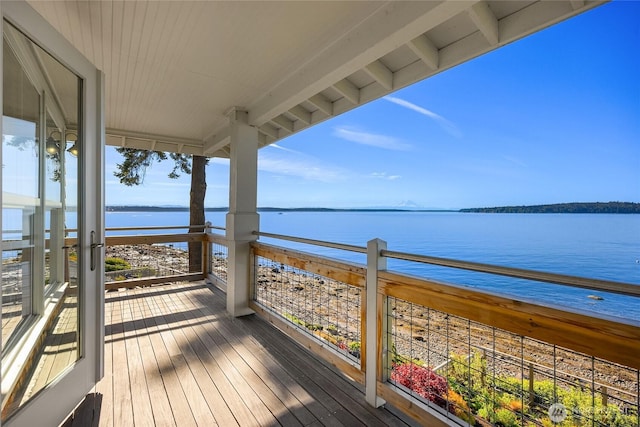 10915NE S Beach Rd, Bainbridge Island, WA 98110 - wooden deck featuring a water view