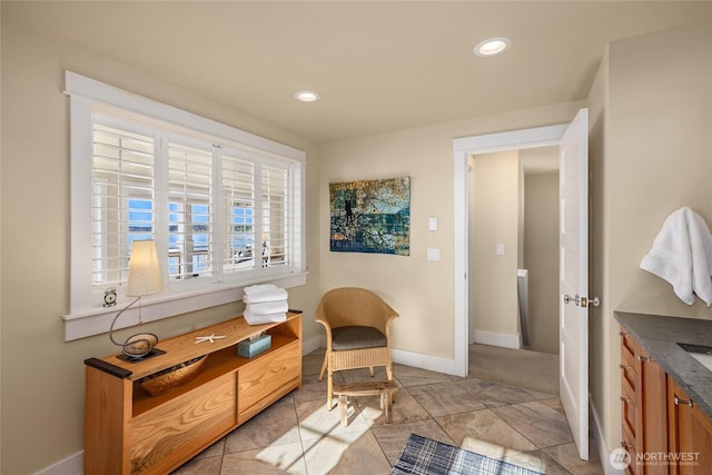 10915NE S Beach Rd, Bainbridge Island, WA 98110 - living area with baseboards and recessed lighting