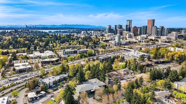 11896 SE 5th St, Bellevue, WA 98805 - drone / aerial view featuring a mountain view and a city view