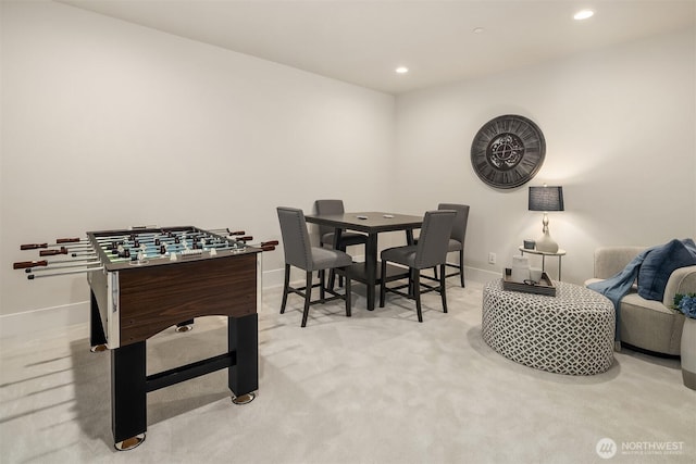 11896 SE 5th St, Bellevue, WA 98805 - recreation room featuring baseboards, carpet, and recessed lighting