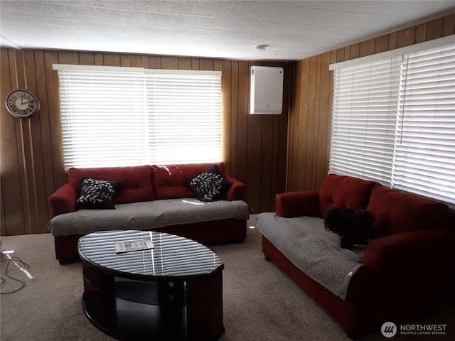 10515 60th Street Ct E Unit 165, Puyallup, WA 98372 - living room with wood walls and carpet