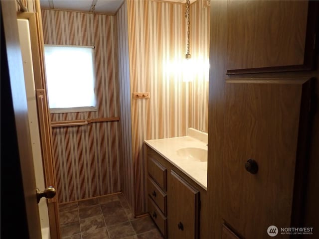 10515 60th Street Ct E Unit 165, Puyallup, WA 98372 - bathroom featuring vanity and wallpapered walls
