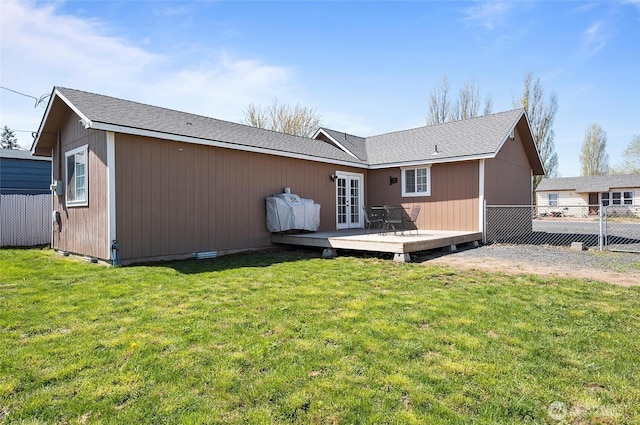 804 S Adams Ave, Warden, WA 98857 - back of house featuring a yard, french doors, fence, and a deck