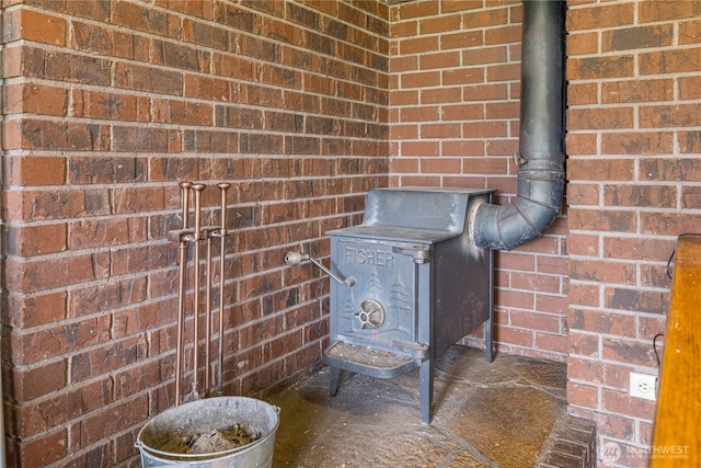 9941 Old Olympic Hwy, Sequim, WA 98382 - detailed view of brick wall and a wood stove