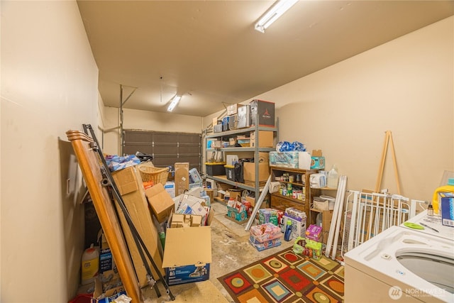 9941 Old Olympic Hwy, Sequim, WA 98382 - storage area featuring washer / dryer and a garage