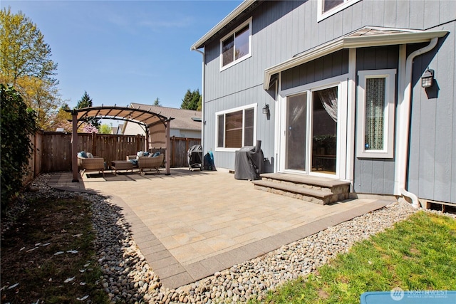 2825 Haig Dr SE, Olympia, WA 98501 - view of patio / terrace featuring an outdoor living space and a fenced backyard