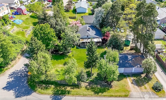 drone / aerial view with a residential view