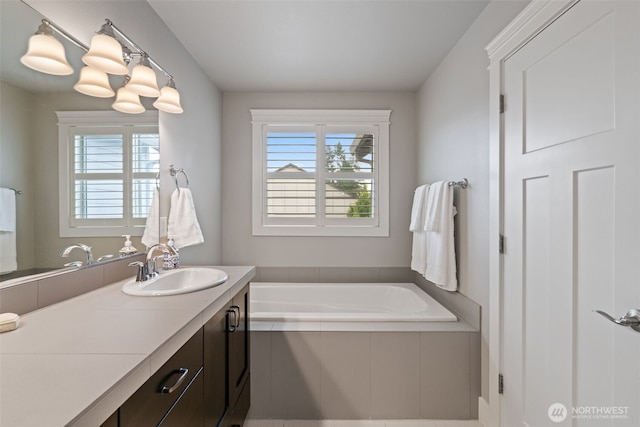 4407 N Ridgefield Woods Dr, Ridgefield, WA 98642 - full bath with plenty of natural light, vanity, and a garden tub