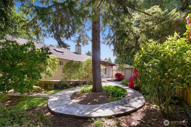 view of yard featuring fence