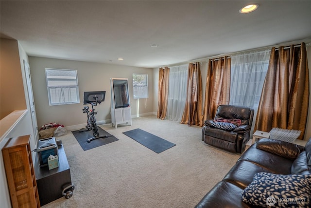 29027 NE 156th St, Duvall, WA 98019 - exercise area featuring carpet flooring, baseboards, and recessed lighting