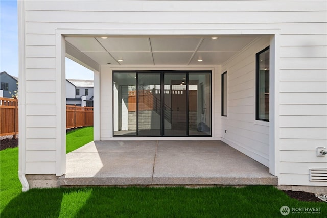 property entrance with fence