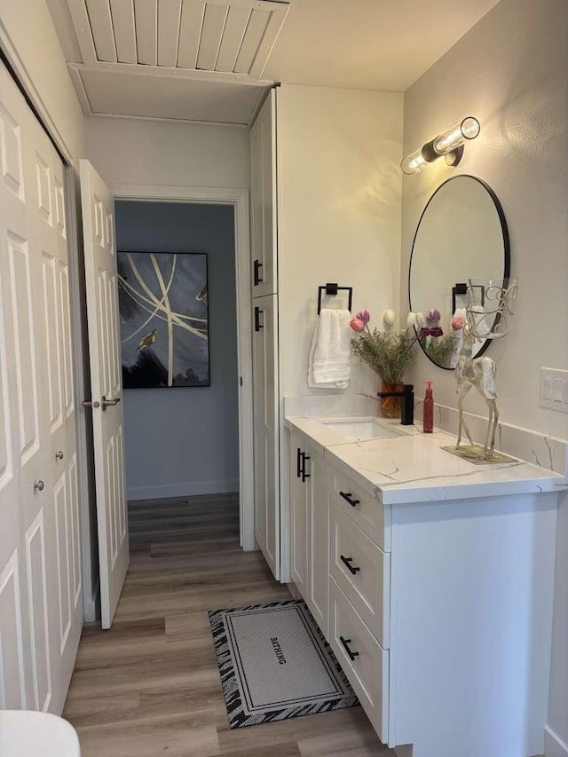 11703 NE 80th St Unit D3, Kirkland, WA 98033 - bathroom with vanity and wood finished floors