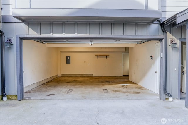 garage with electric panel